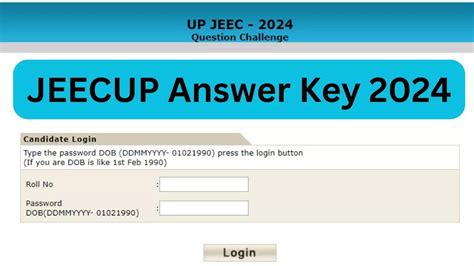 JEECUP Answer Key 2024 Out at jeecup.admissions.nic.in, .